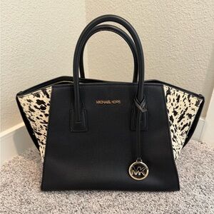 Michael Kors Black and Cream Satchel